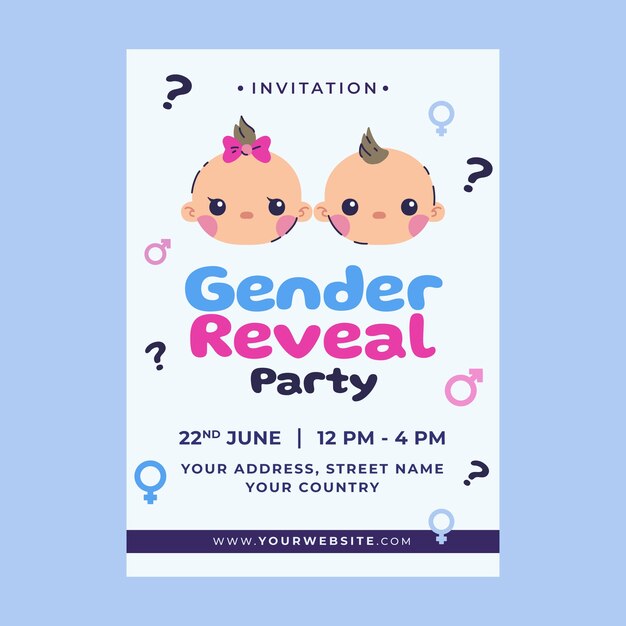 Plantilla de invitación para fiesta de revelación de género