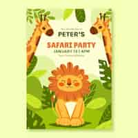 Vector gratuito plantilla de invitación de fiesta de safari