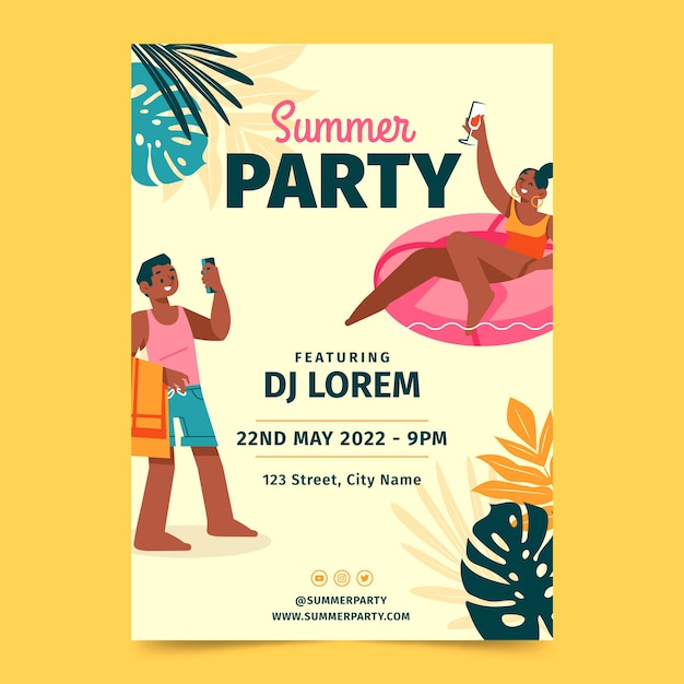 Plantilla de invitación para fiesta de verano