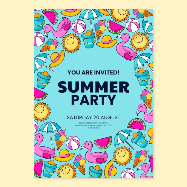 Plantilla de invitación para fiesta de verano