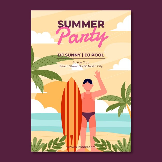 Plantilla de invitación para fiesta de verano