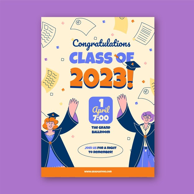 Plantilla de invitación para la graduación de la clase 2023
