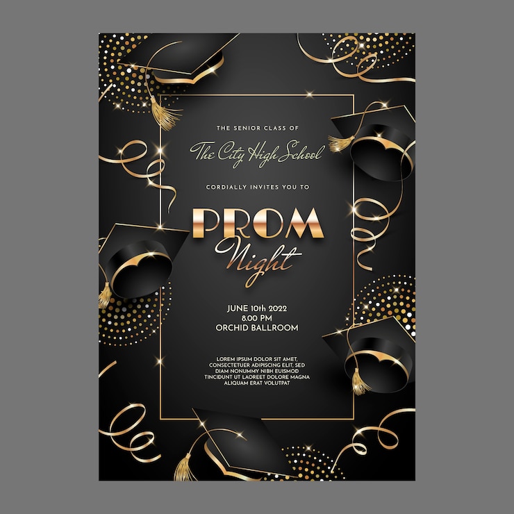 Vector gratuito plantilla de invitación de graduación realista
