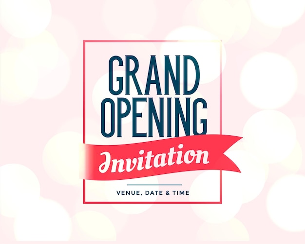 Vector gratuito plantilla de invitación de gran inauguración con detalles del evento