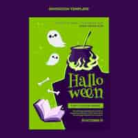 Vector gratuito plantilla de invitación de halloween plana