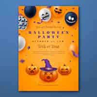 Vector gratuito plantilla de invitación de halloween realista