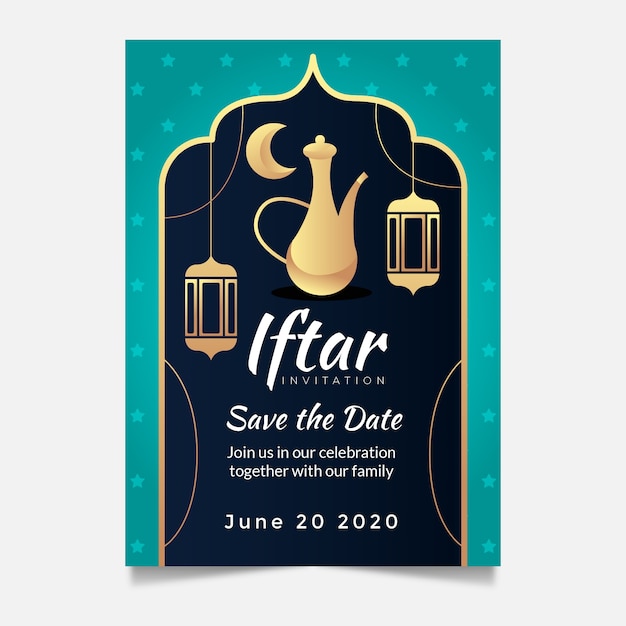 Plantilla de invitación de iftar