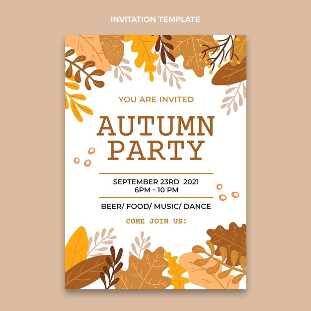 Plantilla de invitación de otoño