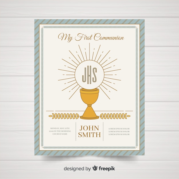 Plantilla de invitación de primera comunión