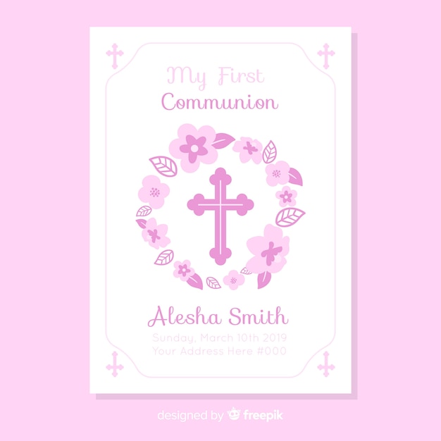 Plantilla de invitación de primera comunión