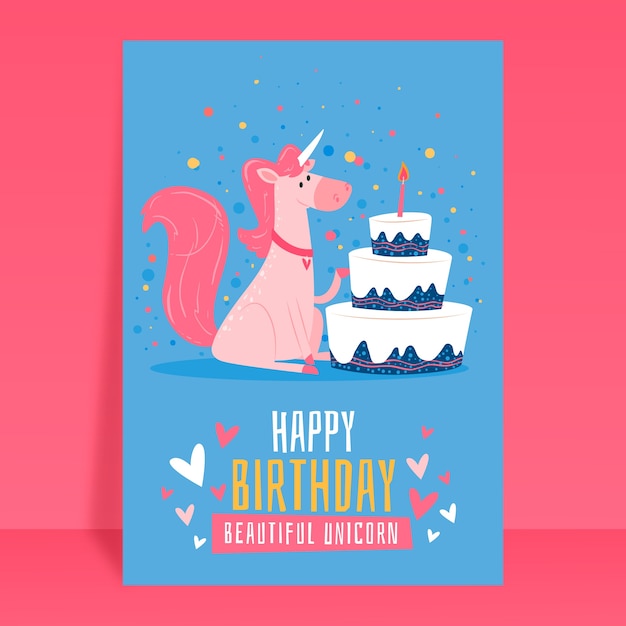 Plantilla de invitación de tarjeta de cumpleaños para el día del niño