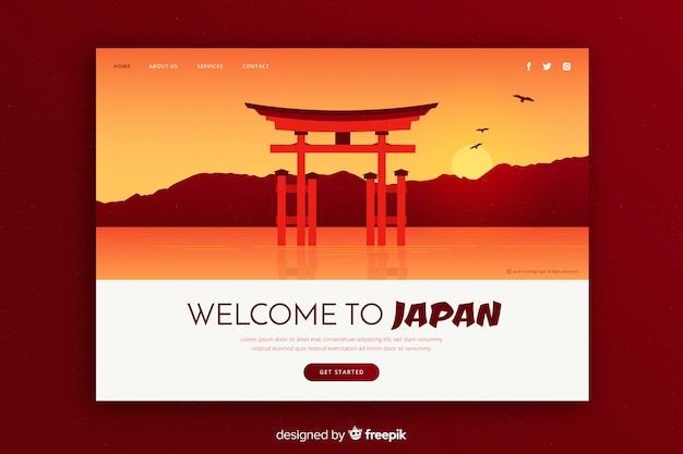 Vector gratuito plantilla de invitación turística a japón