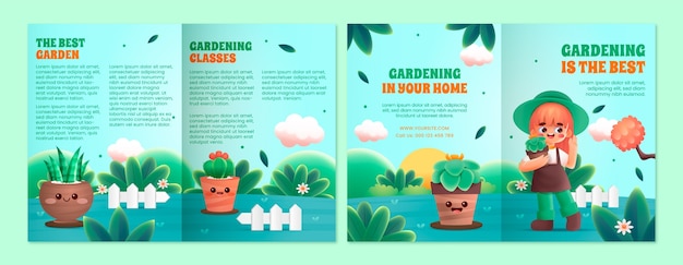 Vector gratuito plantilla de jardinería dibujada a mano