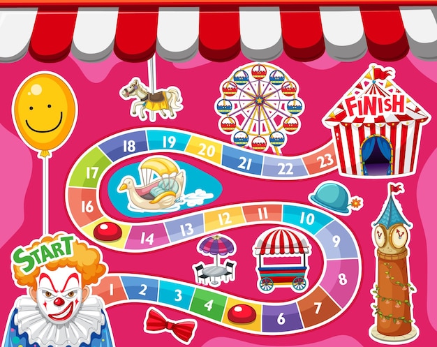 Vector gratuito plantilla de juego de contar números con tema de circo