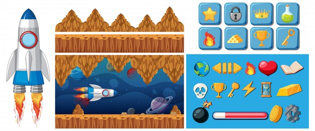 Plantilla de juego de galaxia espacial