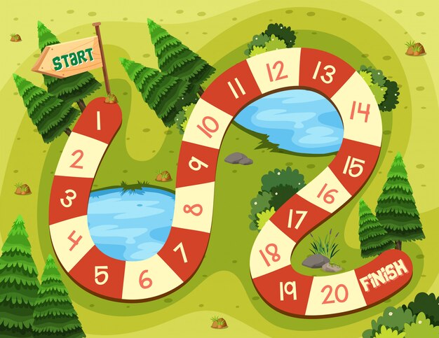 Plantilla de juego de tablero de ruta | Vector Gratis