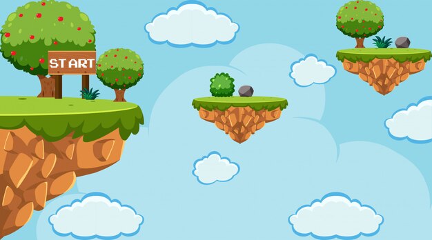 Plantilla de juego de salto en el cielo