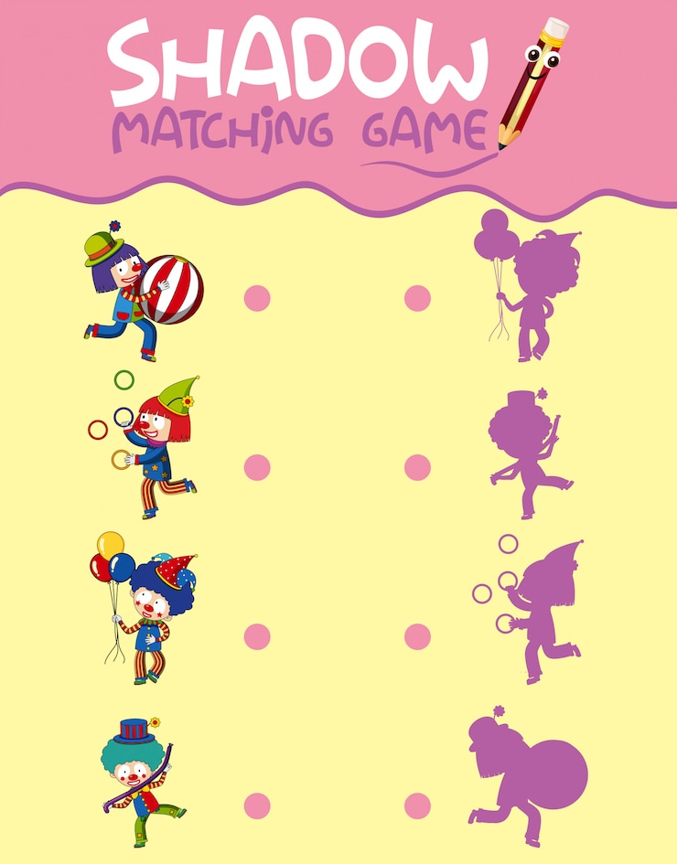 Vector gratuito plantilla de juego de sombras de circo