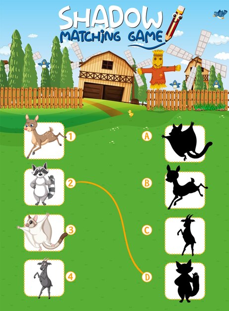Plantilla de juego de sombras