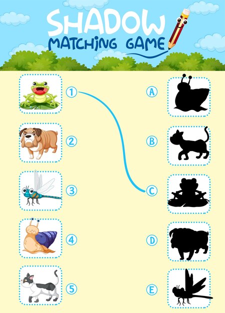 Plantilla de juego de sombras