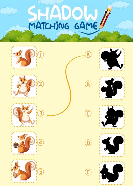 Plantilla de juego de sombras