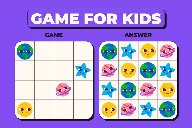 Plantilla de juego de sudoku de diseño plano