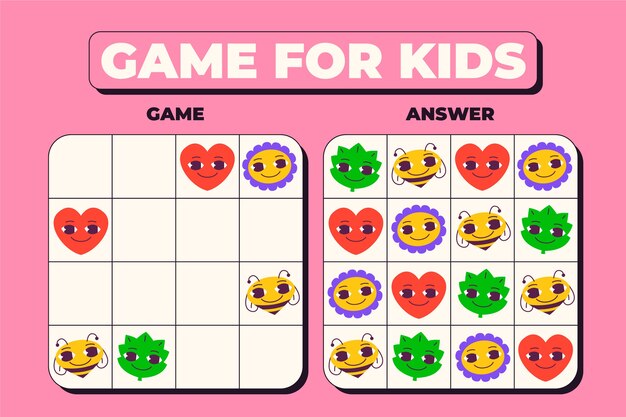 Plantilla de juego de sudoku de diseño plano