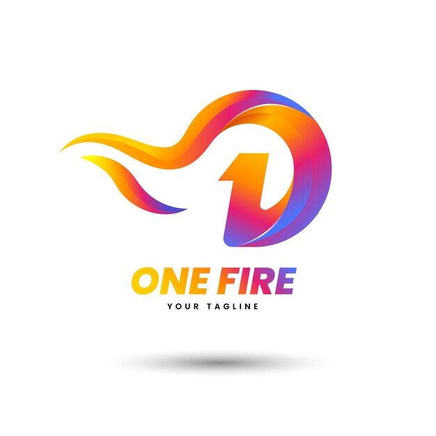 Plantilla de juegos con logotipo de Gradient One Fire
