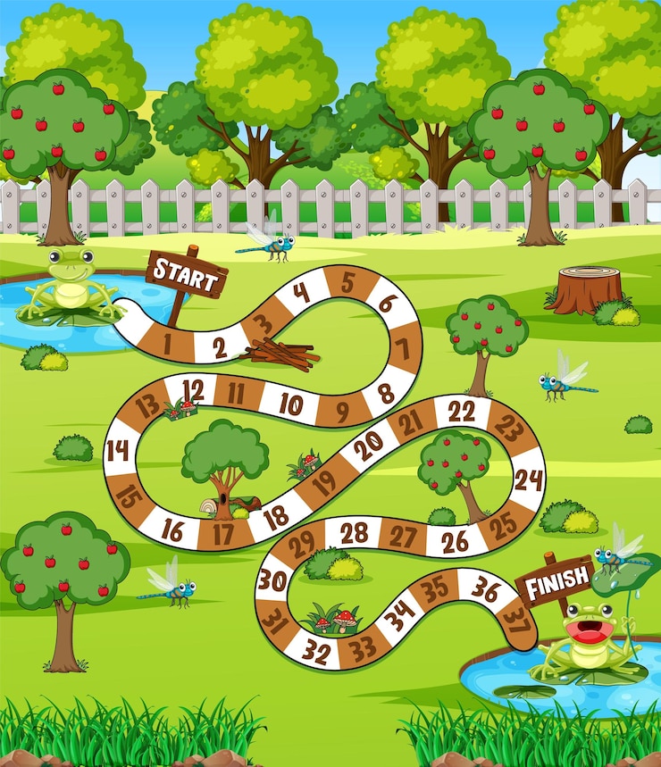 Vector gratuito una plantilla de juegos de mesa de rana