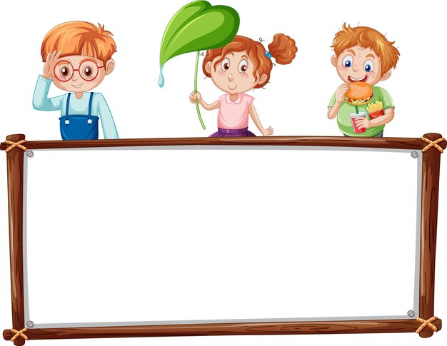 Plantilla de la Junta con niños felices