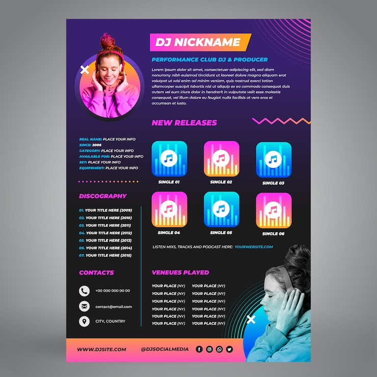 Vector gratuito plantilla del kit de prensa de gradiente