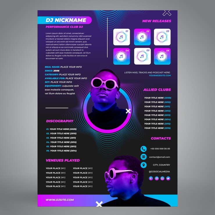 Vector gratuito plantilla del kit de prensa de gradiente