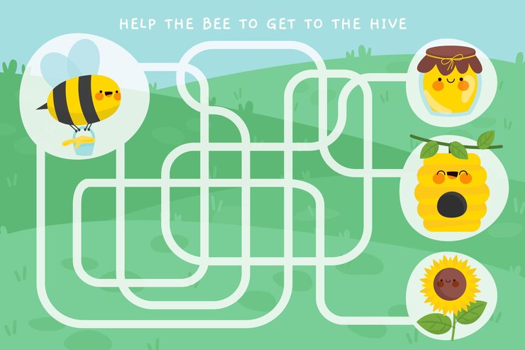 Vector gratuito plantilla de laberinto para niños