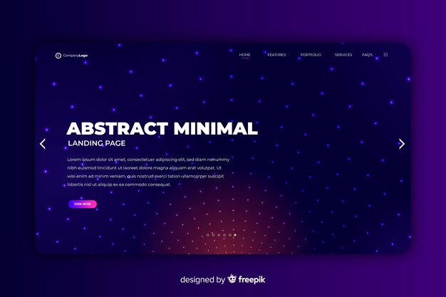Plantilla de landing page abstracta con degradado