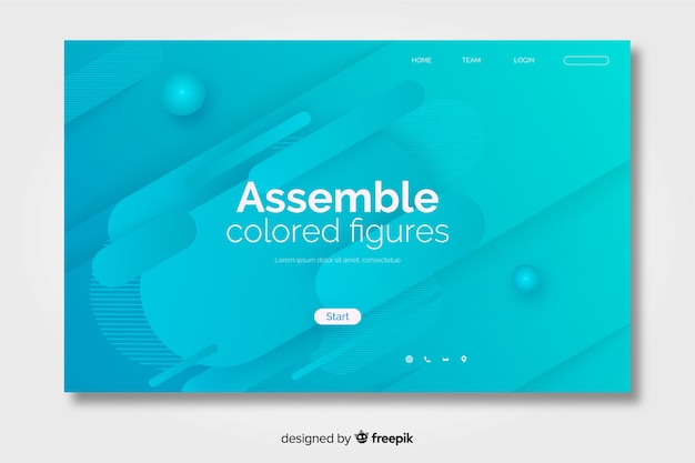 Plantilla de landing page abstracta con degradado
