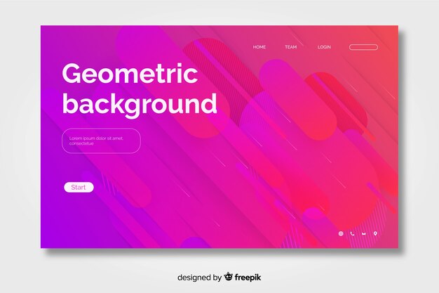 Plantilla de landing page abstracta con degradado