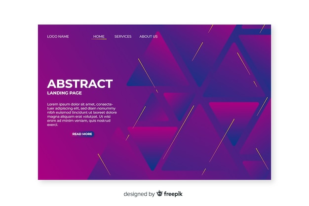 Plantilla de landing page abstracta