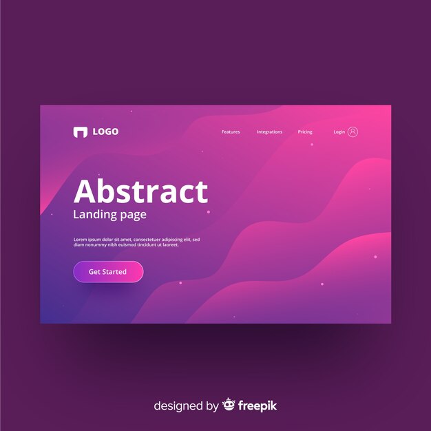 Plantilla de landing page abstracta