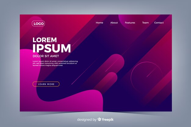 Plantilla de landing page abstracta