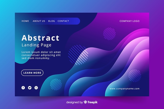 Plantilla de landing page abstracta