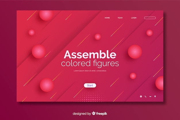 Vector gratuito plantilla de landing page abstracta