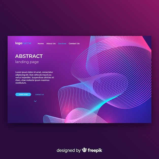 Plantilla de landing page abstracto con degradado