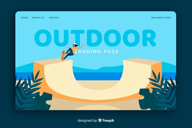 Plantilla de landing page de actividades al aire libre