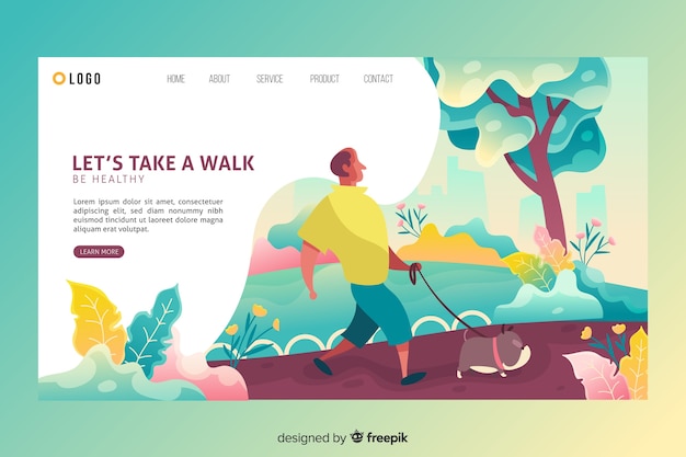 Plantilla de landing page de actividades al aire libre