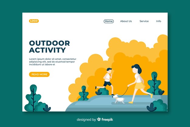 Plantilla de landing page de actividades al aire libre