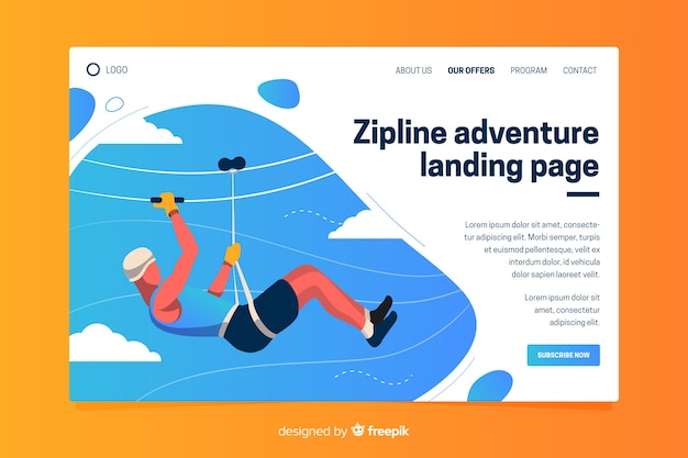 Vector gratuito plantilla de landing page de actividades al aire libre