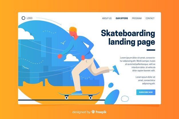 Vector gratuito plantilla de landing page de actividades al aire libre