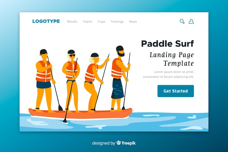 Vector gratuito plantilla de landing page de actividades al aire libre