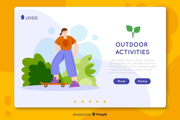 Plantilla de landing page de actividades al aire libre