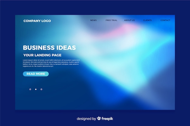 Plantilla de landing page de aurora boreal